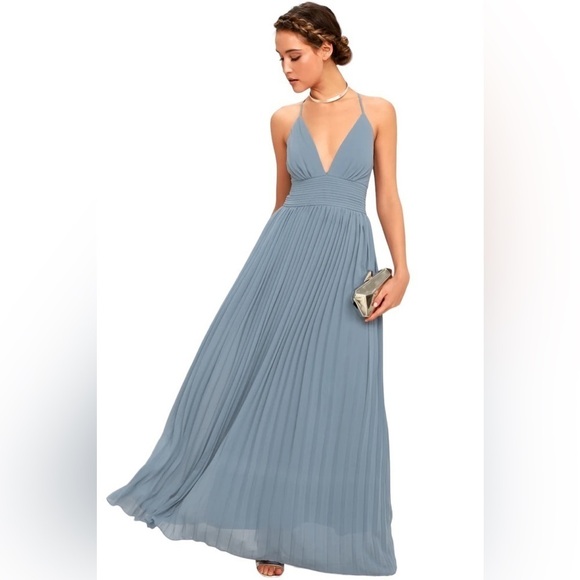 Lulu's Depths of My Love Dusty Blue Maxi Dress - Picture 2 of 15